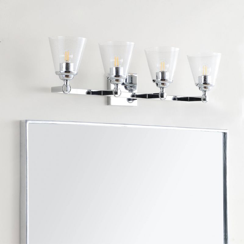 28.5" Metal/Glass Marion Hurricane Vanity Wall Light Chrome - JONATHAN Y