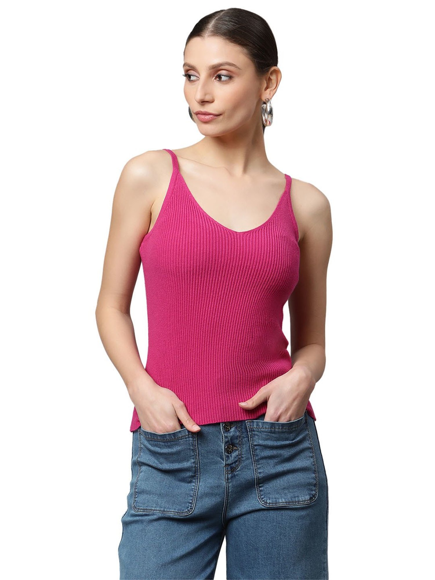 Global Republic Pink Knitted Slim Fit Top