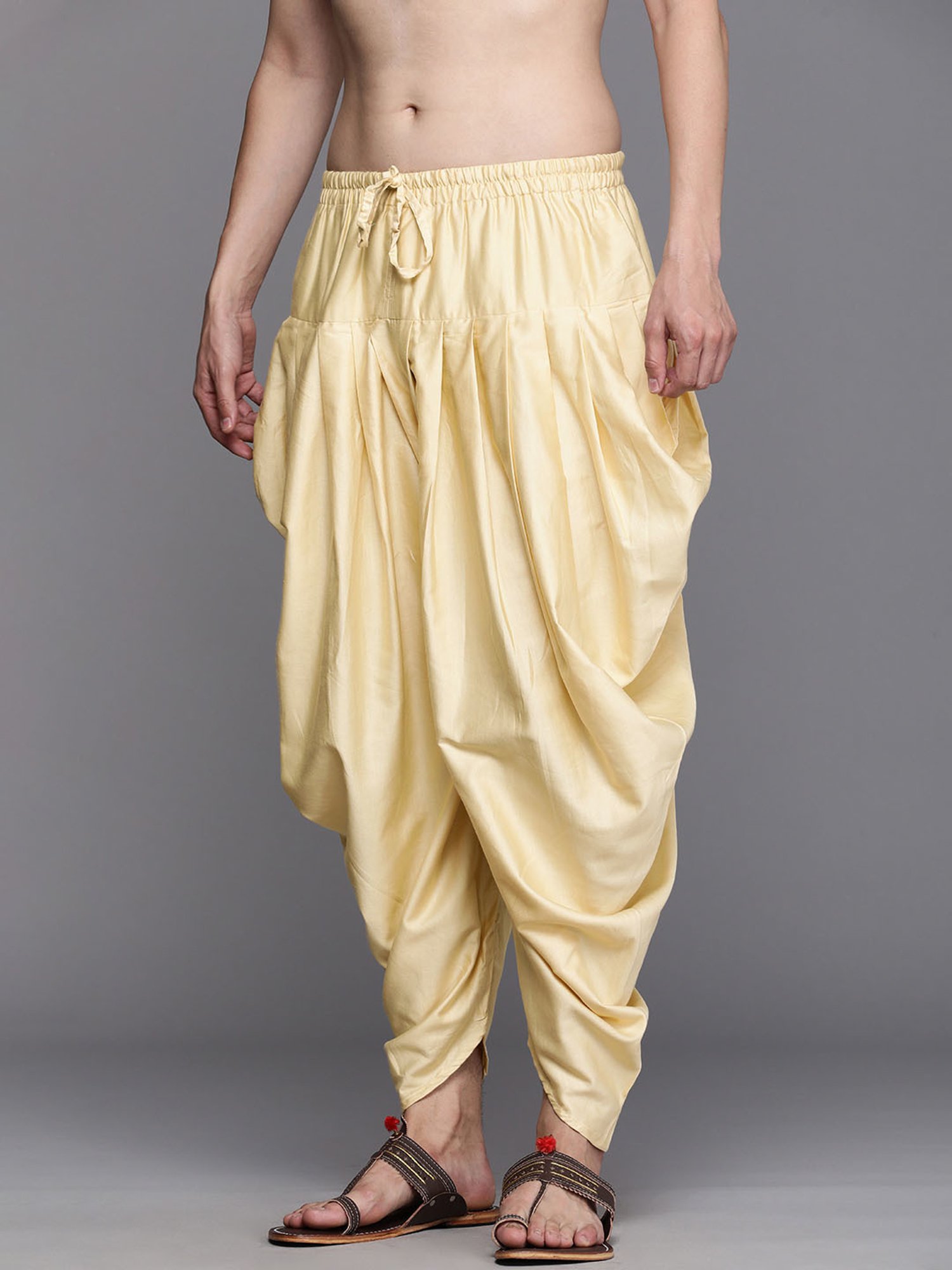 Ramraj ALAMEEN White Cotton Solid Dhotis