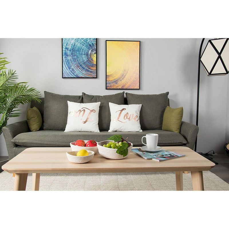 Juvale 3-Pack Round Cotton Rope Woven Storage Basket Bins Hampers for Toy - 3 Sizes, White