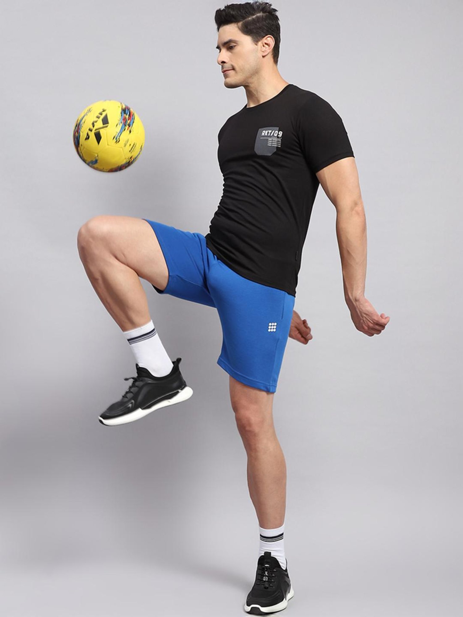 Rock.it Black Cotton Regular Fit Printed T-Shirt