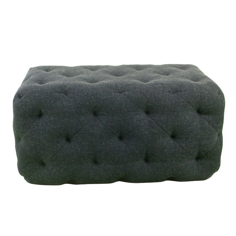 Pin Tufted Ottoman Dark Blue - HomePop