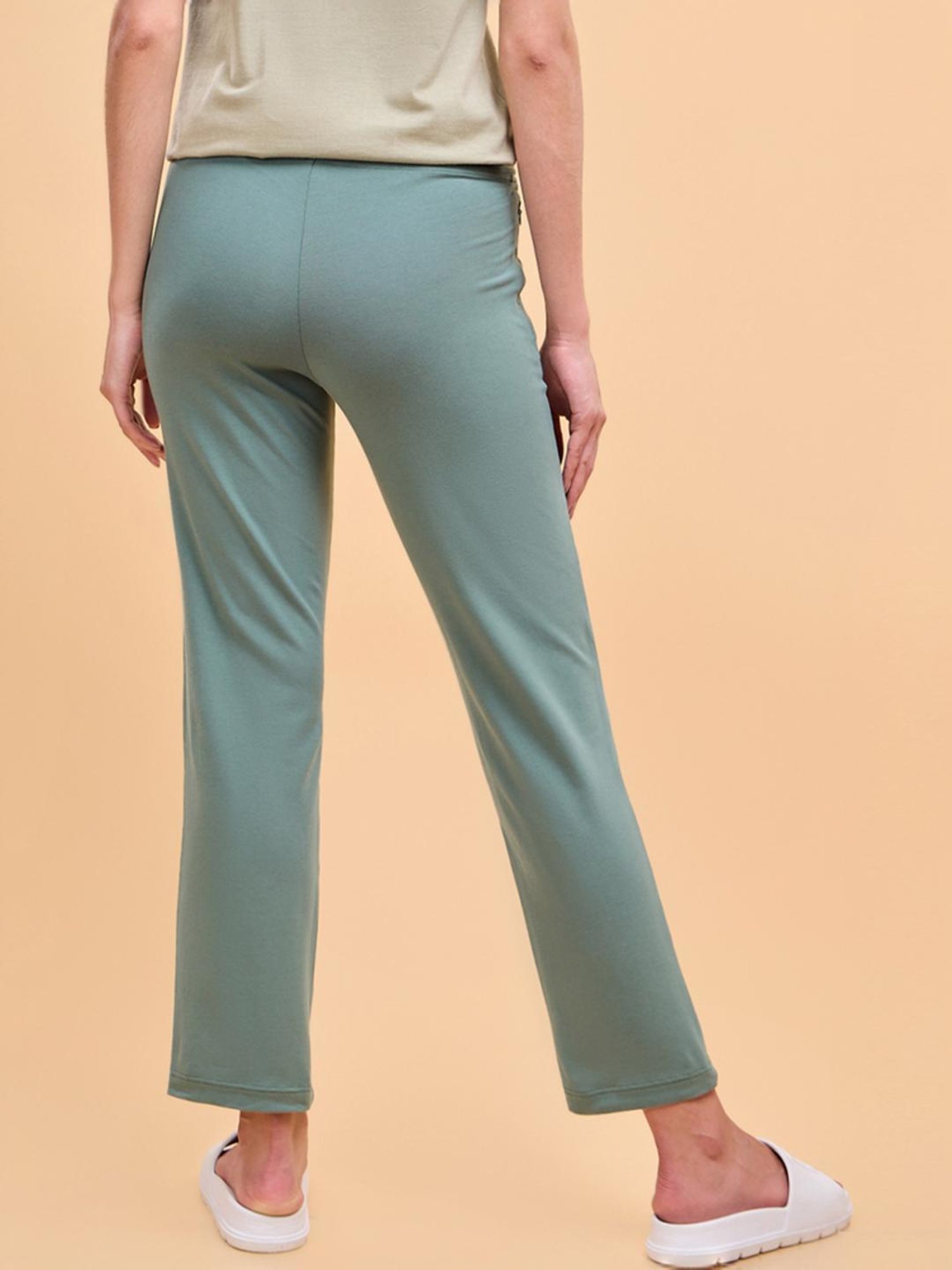 Enamor Forest Green Cotton Lounge Track Pants