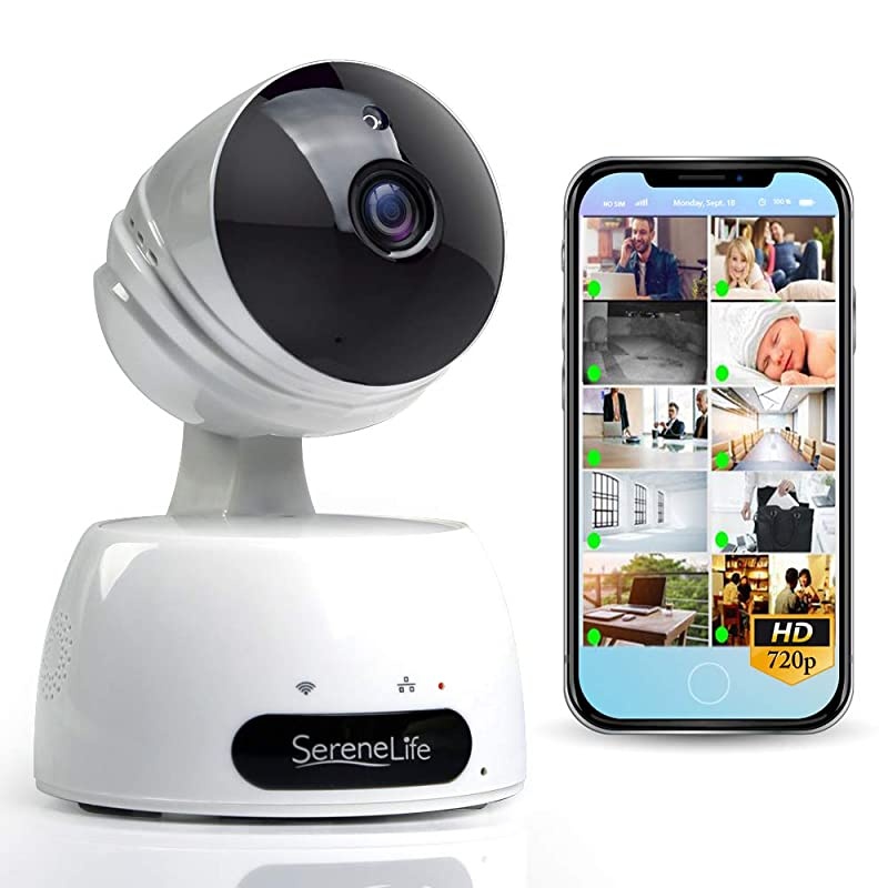 Indoor Wireless IP Camera-HD 720p Network Security Surveillance Home Monitoring w/ Motion Detection, Night Vision,PTZ,2 Way Audio, iPhone Android Mobile App-PC WiFi Access- IPCAMHD30,White