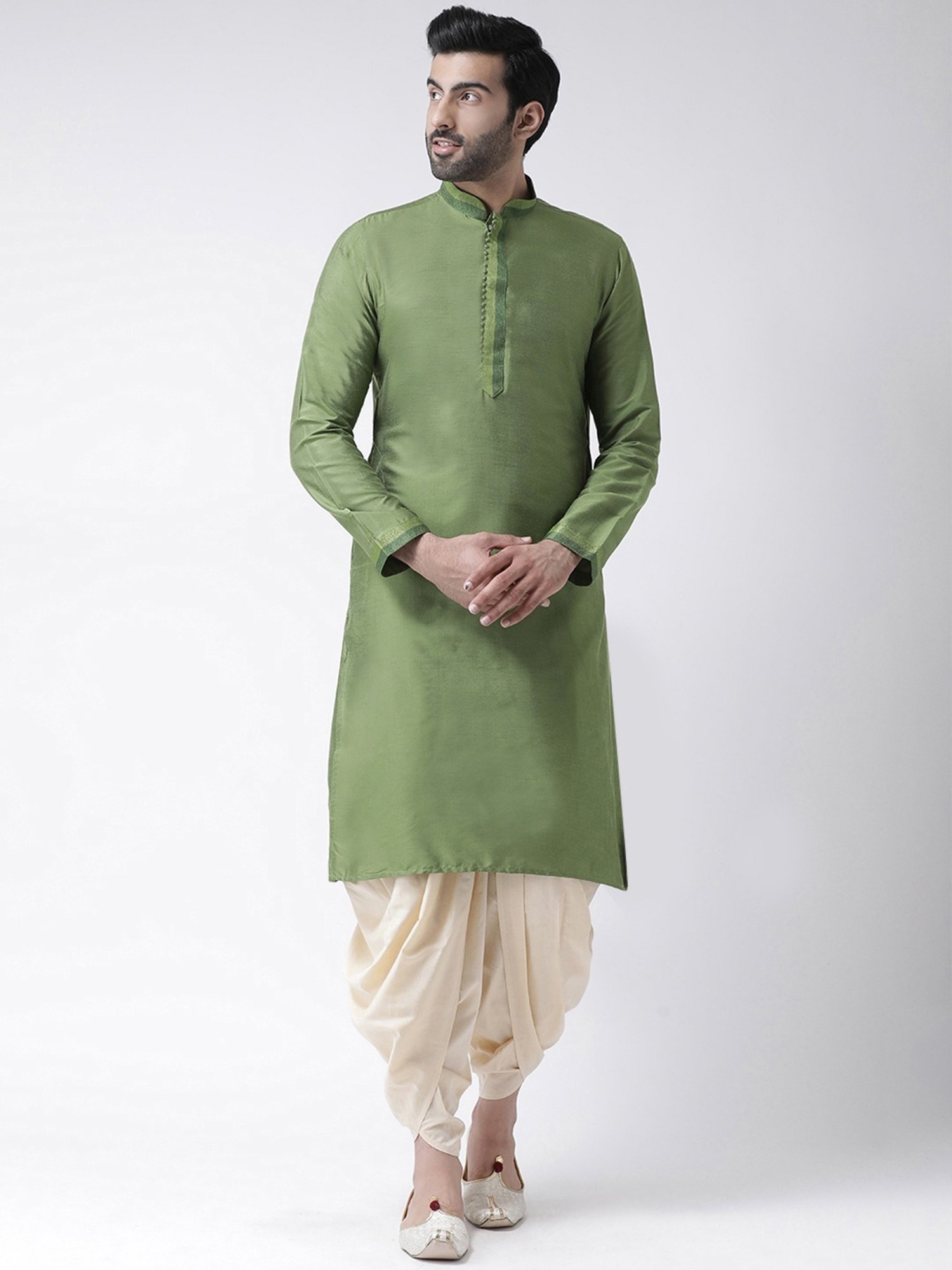 Ramraj ALAMEEN White Cotton Solid Dhotis