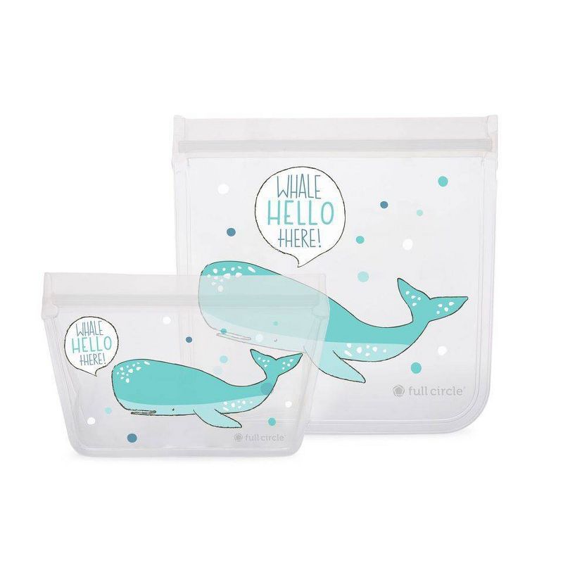 Full Circle 2pk Sandwich Bag - Whale Hello There