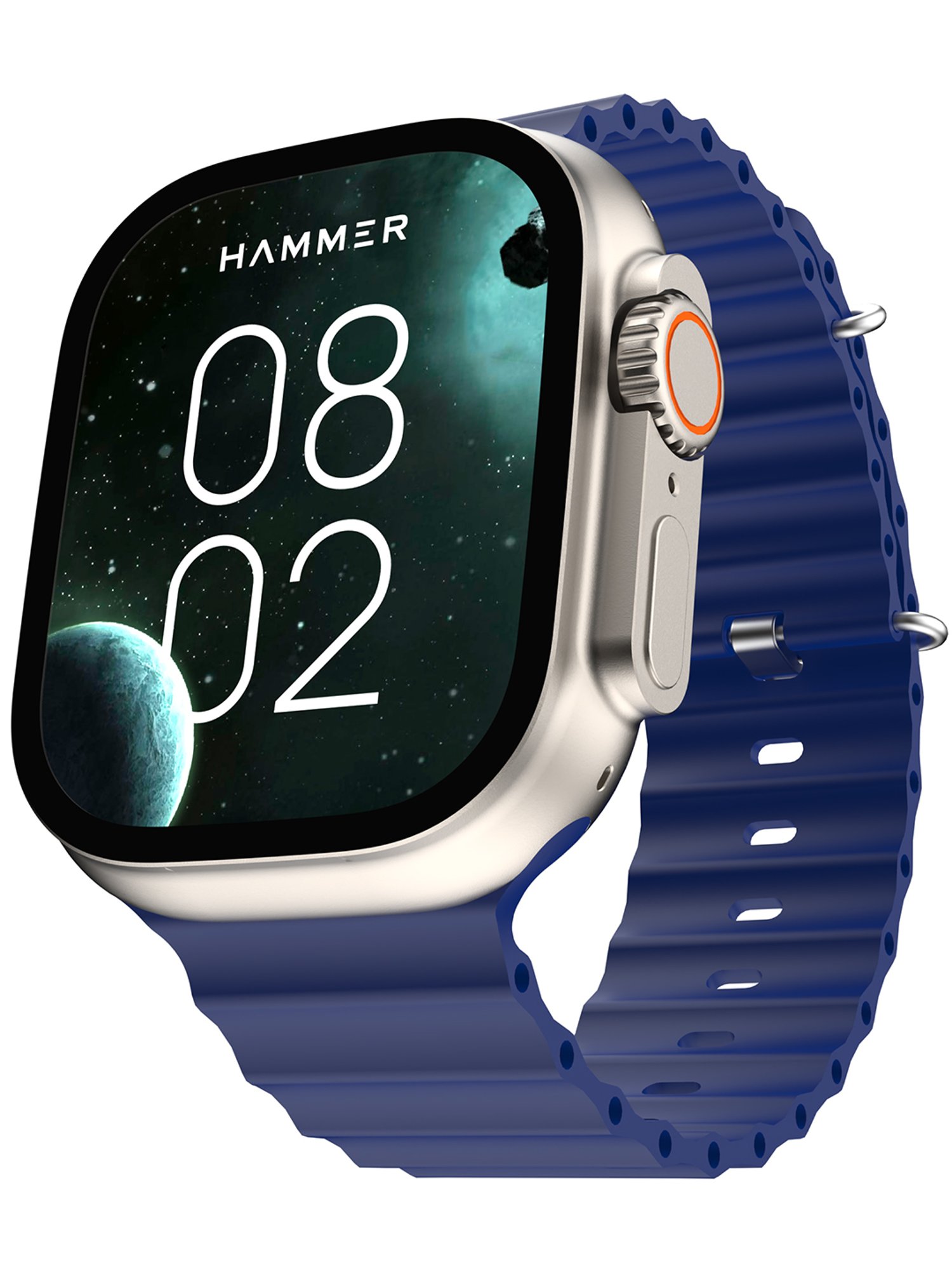 Hammer Active 2.0, 1.95 inch Display Bluetooth Calling Smartwatch, 600 NITS Brightness (Blue)