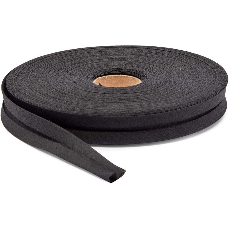 Bright Creations Fold Bias Tape for Sewing and Quilting (Black, 0.9 In x 55 Yards)