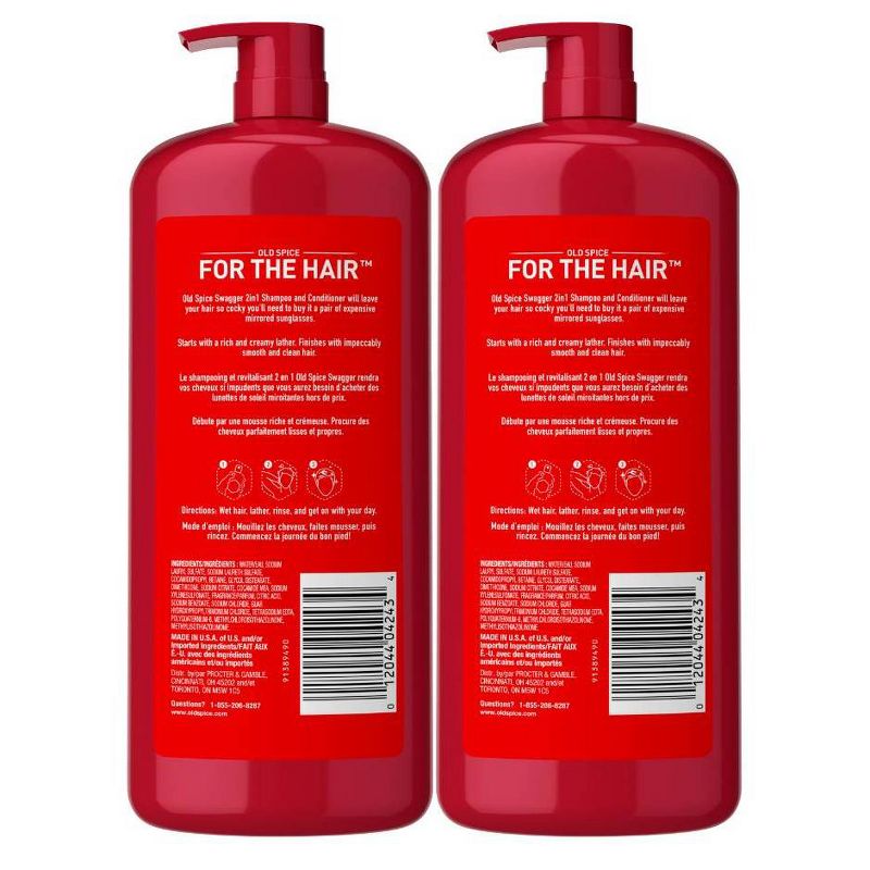 Old Spice Swagger Men's 2-in-1 Shampoo and Conditioner - 32 fl oz Twin Pack