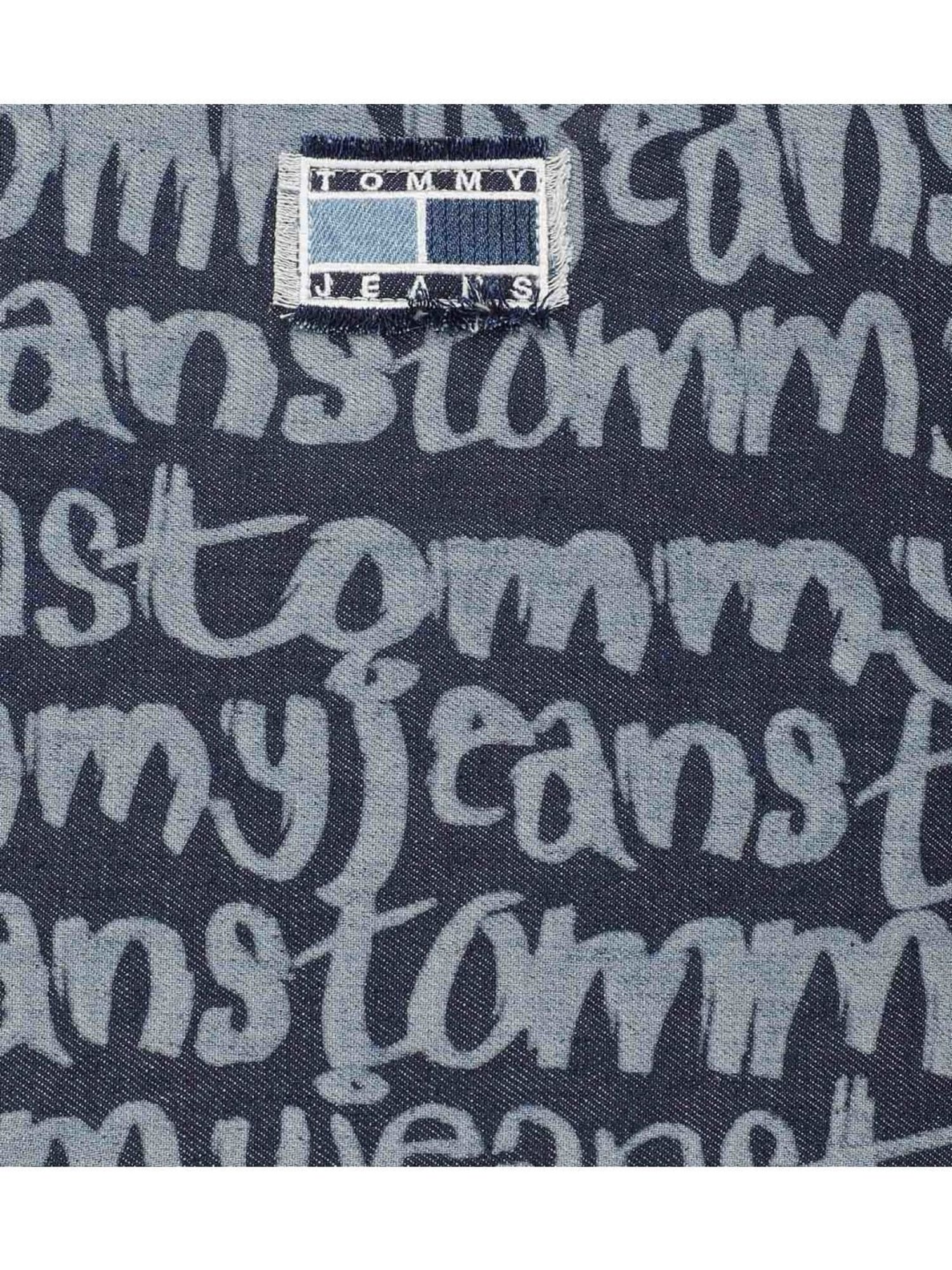 TOMMY HILFIGER Denim Script Printed Medium Tote