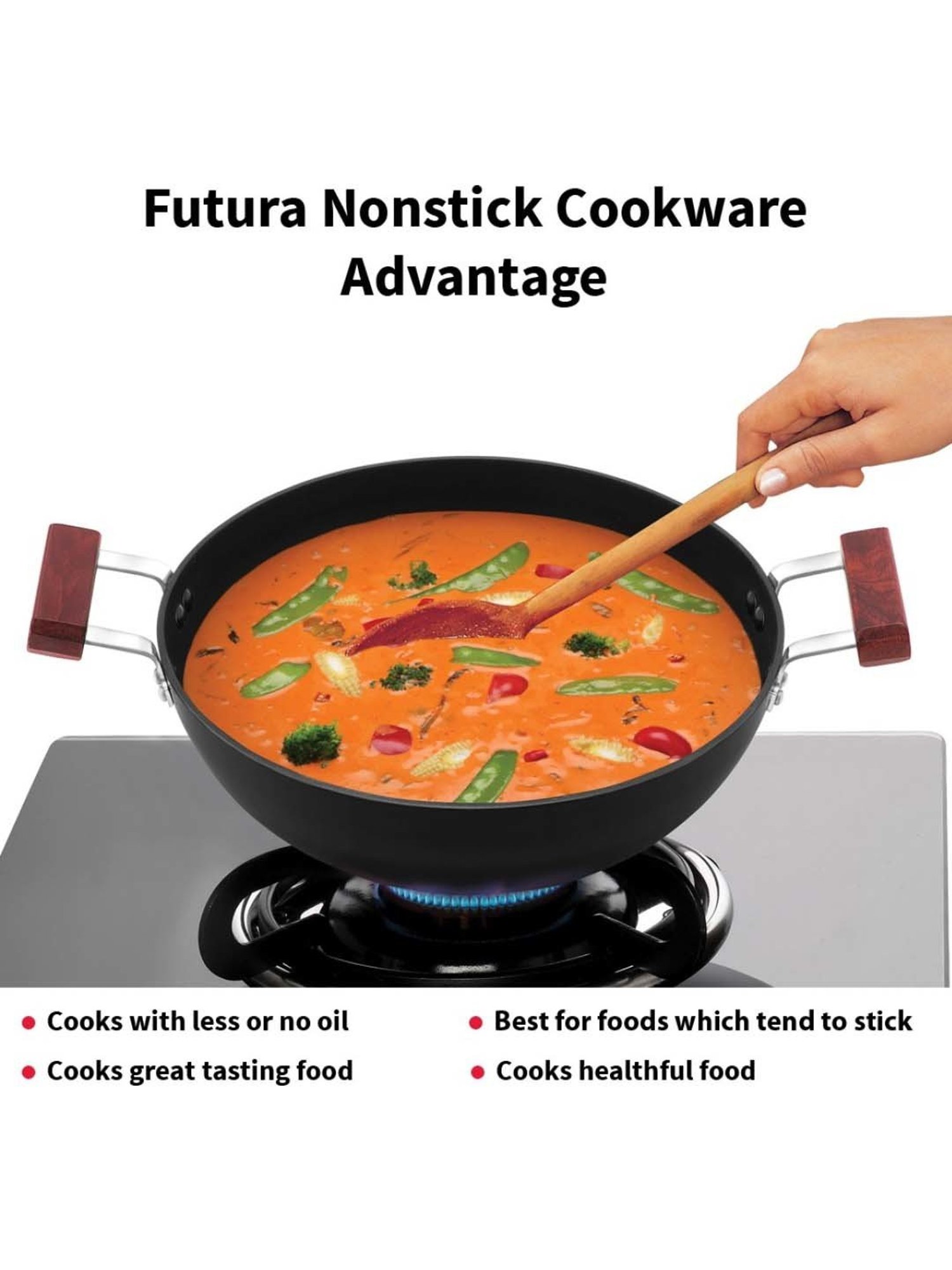 ALLO Silver Stainless Steel Induction Friendly Triply Kadhai (3 L)