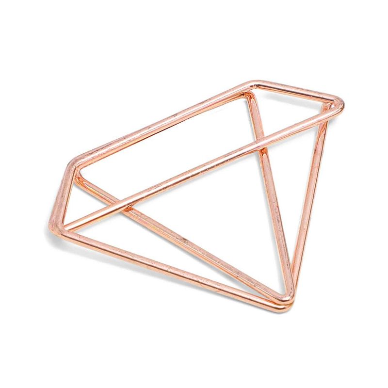 Paper Junkie 126-Piece Diamond Metallic Rose Gold Paper Clips, Push Pins, Binder Clips Set with Box