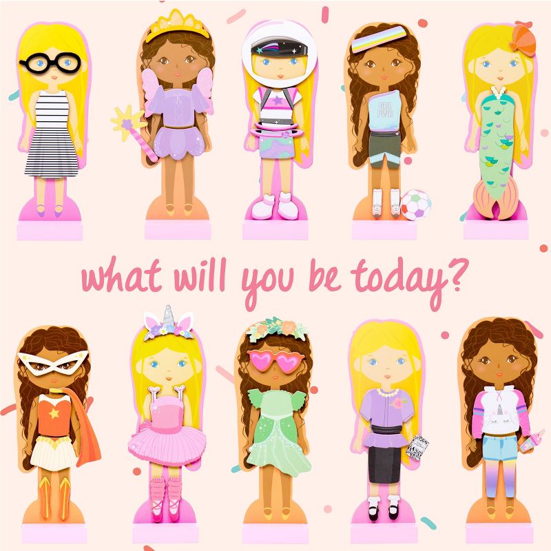 Story Magic 40pc Wooden Dress-Up Doll Set