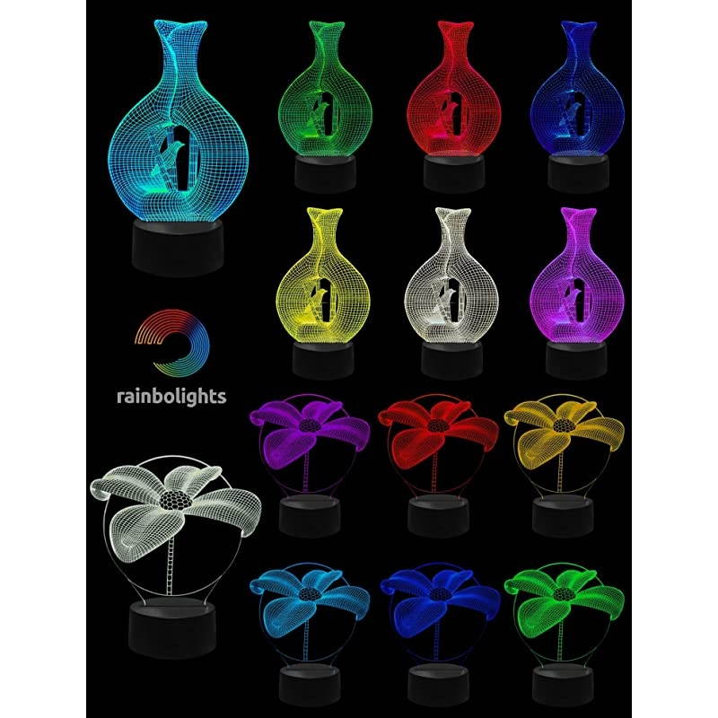 for MOM Flower amp VASE 3D Illusion Lamp with Small Bird 2 Acrylic Designs in 1 Box with Remote Controller Mains Plug Which Will Brighten Up Any Dark Corner a Great Adult Nightlight