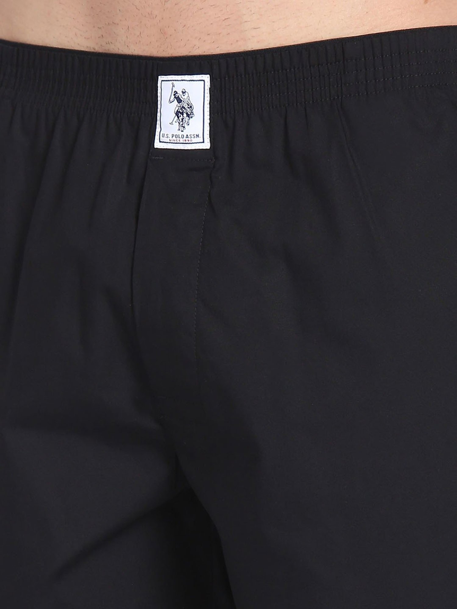 U.S. Polo Assn. Black Cotton Regular Fit Striped Boxers