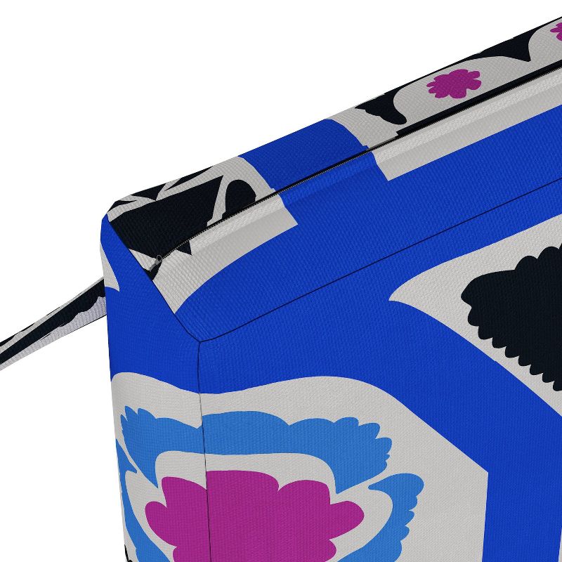 18" x 18" Outdoor Seat Cushion Suzani Stripe Cobalt - Skyline Furniture