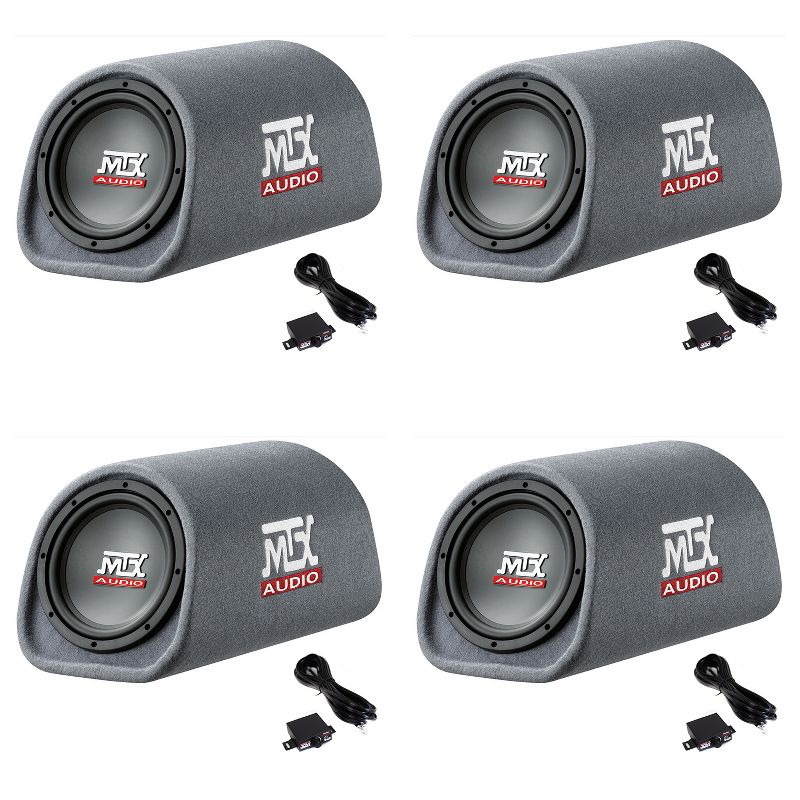 MTX Audio RT8PT 8 inch 240 Watt Loaded Subwoofer Box Enclosure Amplified Tube Vented (4 Pack)