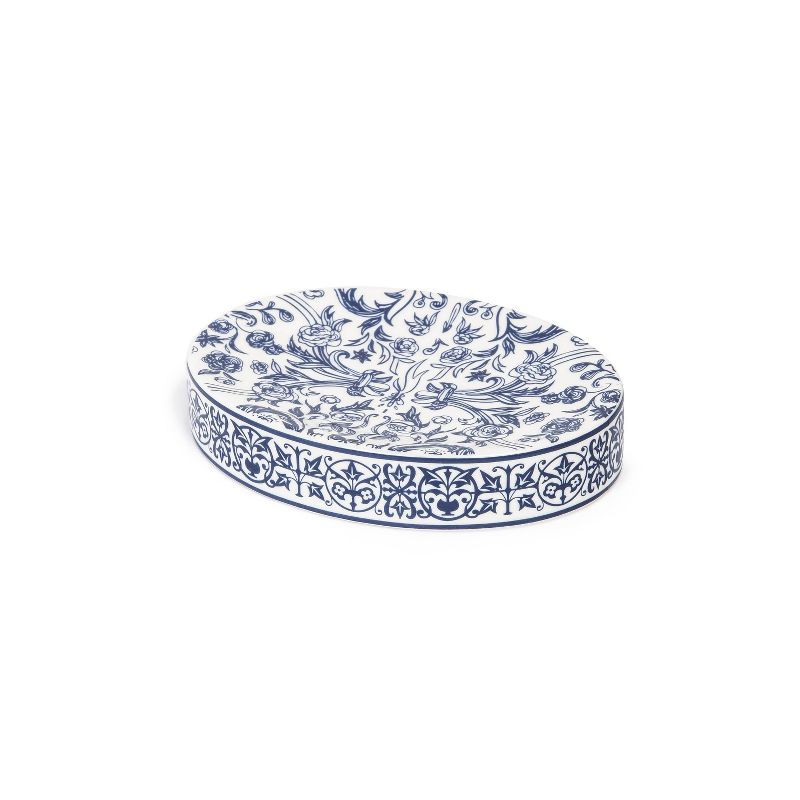 Damask Soap Dish Blue - Cassadecor