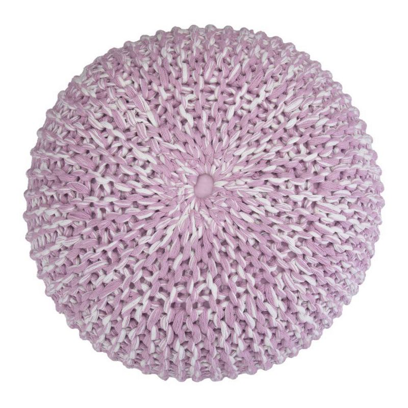 Sibley Hand Knit Round Pouf Lilac - Wyndenhal