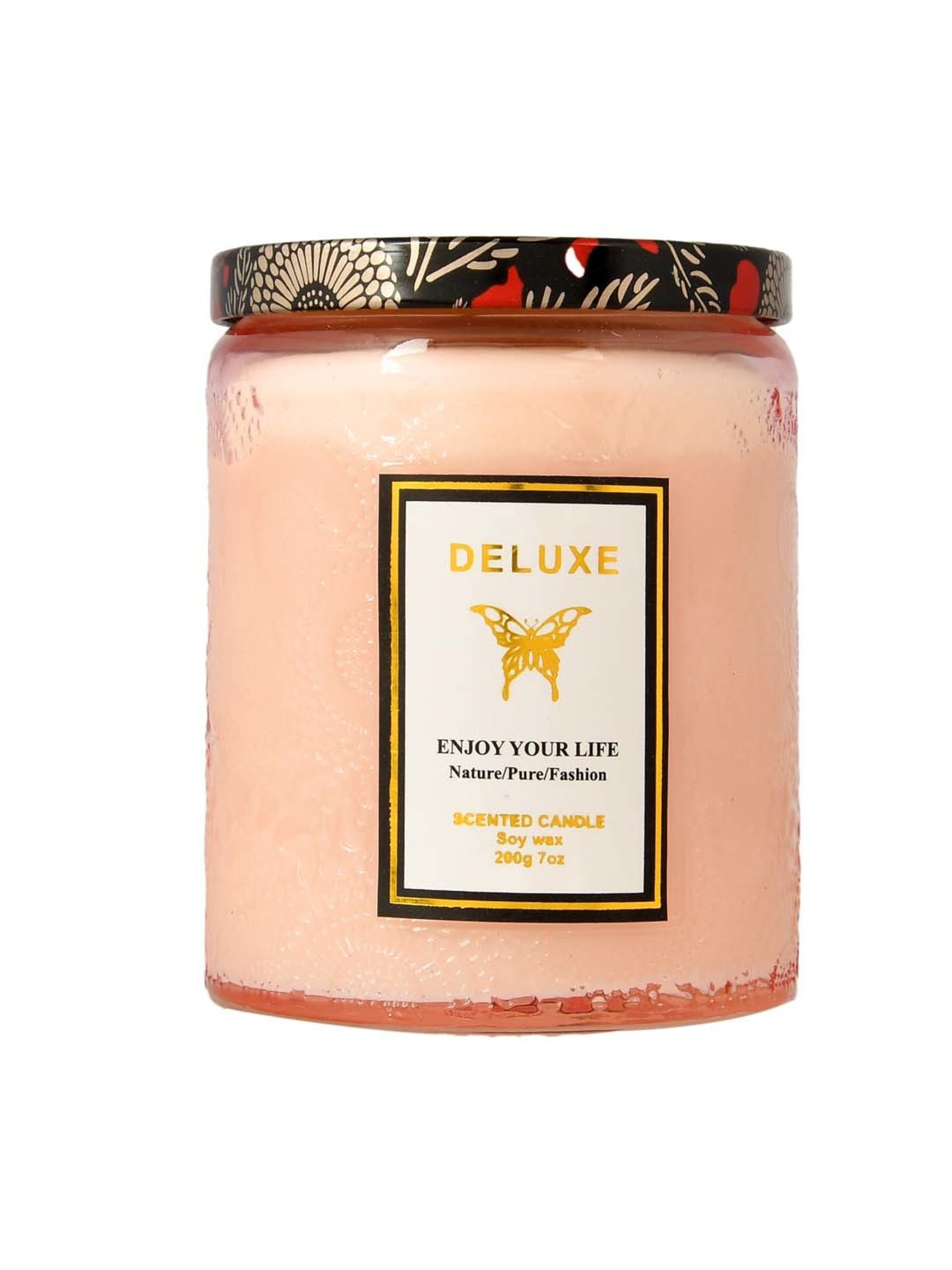 Lidded Glass Jar Crackling Wooden Wick Teak and Moss Candle - Nature's Wick