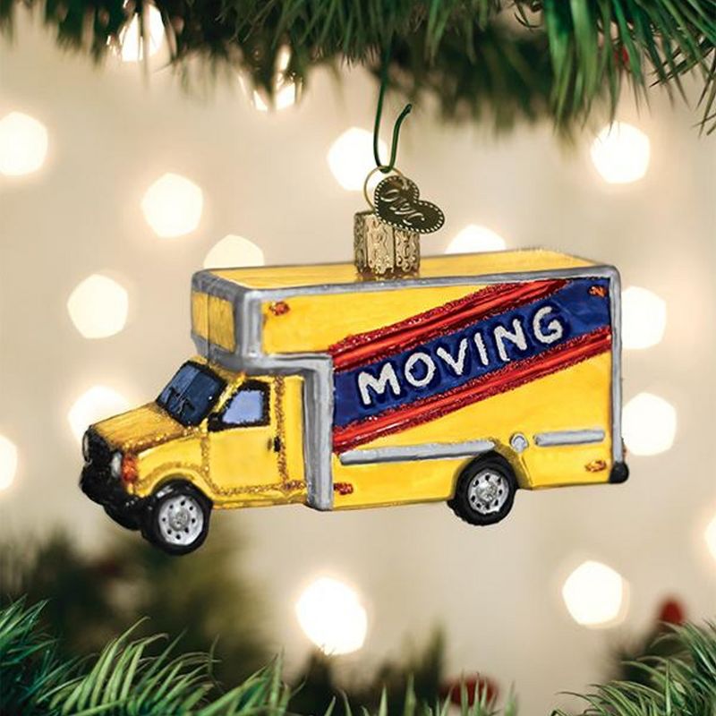 Old World Christmas 2.25" Moving Truck Box Cross Country Move  -  Tree Ornaments