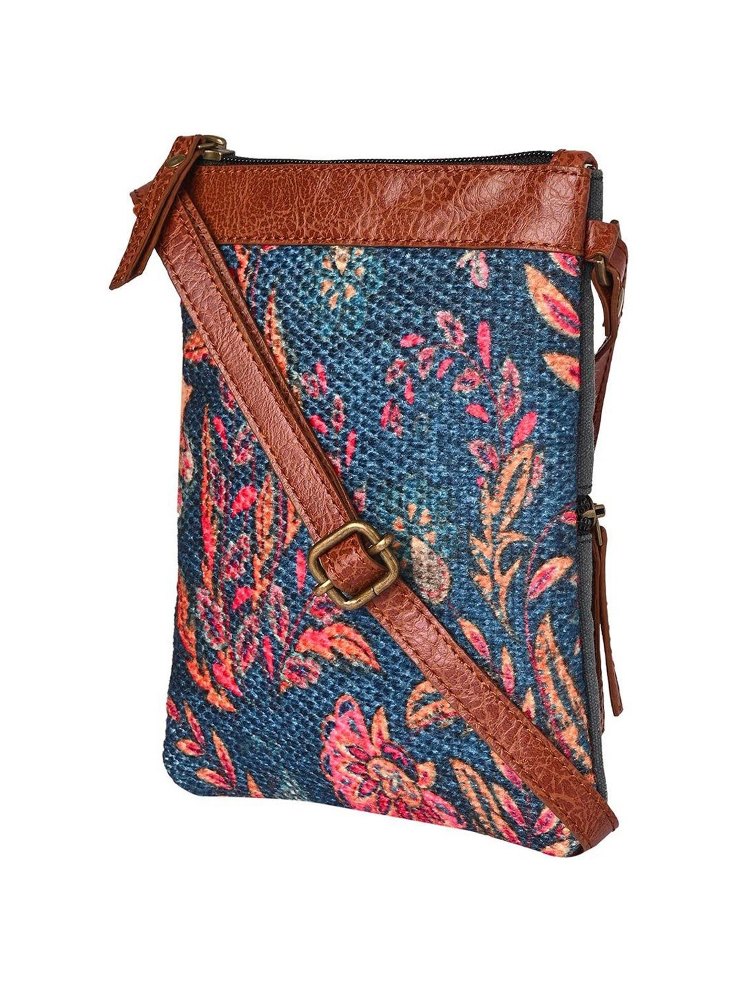 Mona B Amelia Blue Printed Small Cross Body Bag
