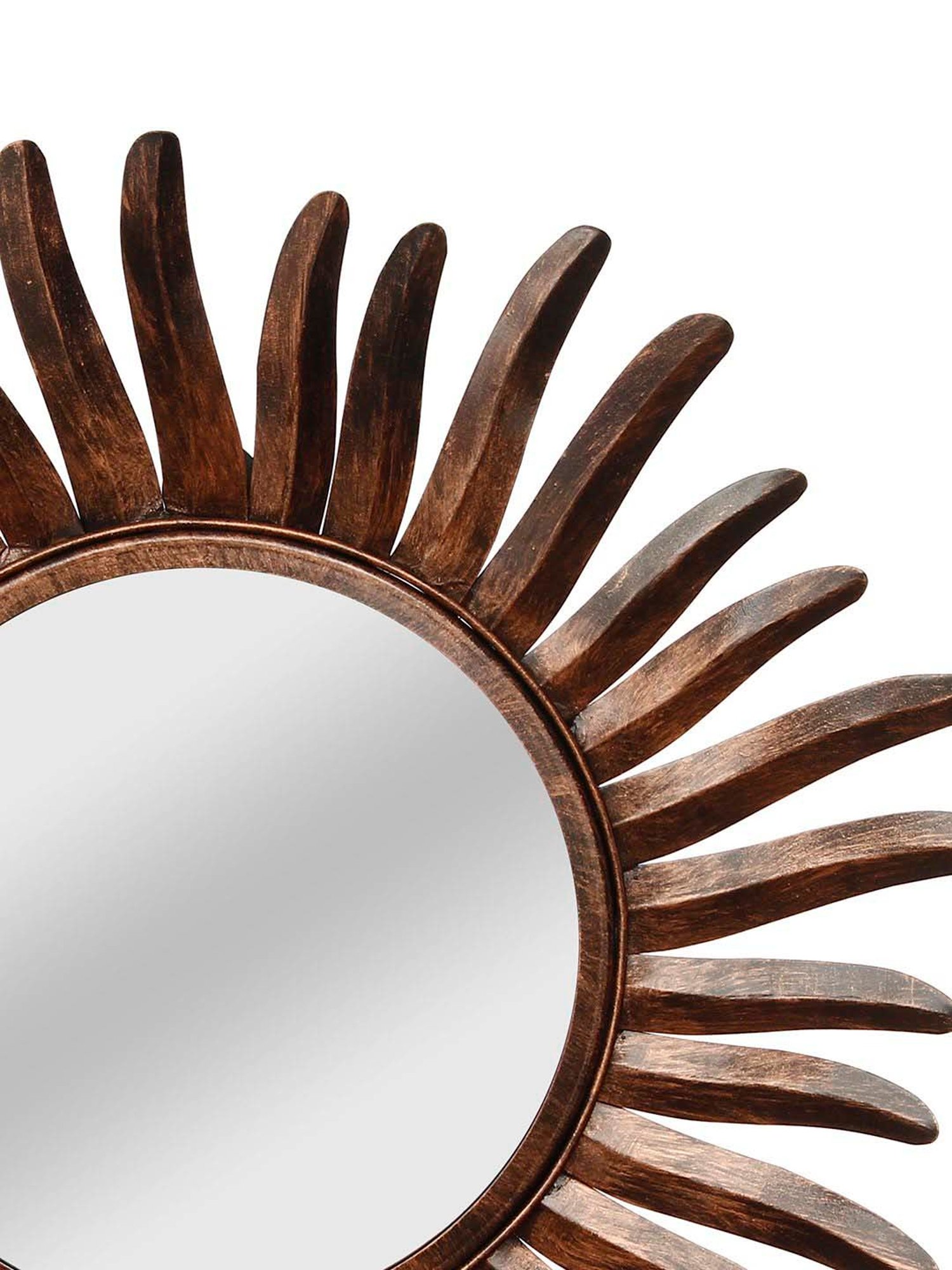 CHRONIKLE Brown Iron Decorative Round Wall Mirror