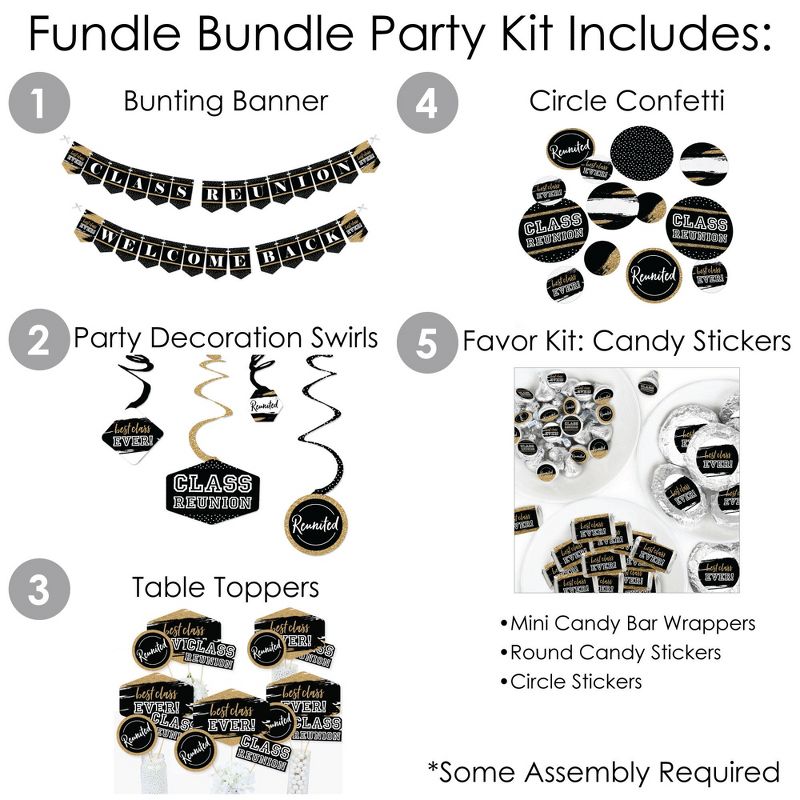 Big Dot of Happiness Reunited - School Class Reunion Party Supplies - Banner Decoration Kit - Fundle Bundle