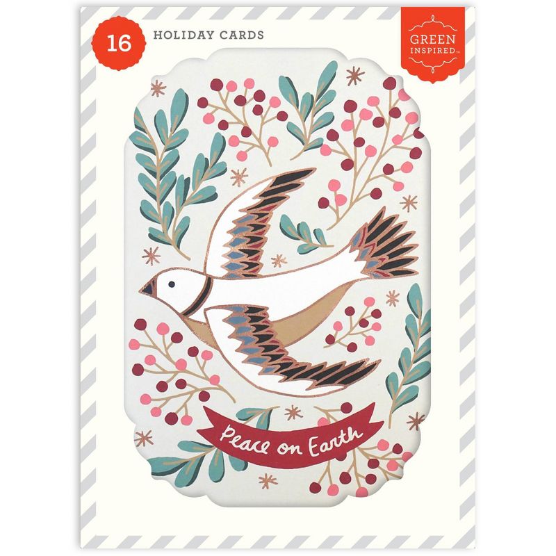 Green Inspired Dove Boxed Cards 16ct