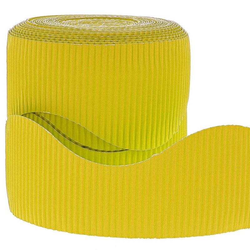 2-Rolls Yellow Bulletin Board Scalloped Border Decoration for Classroom, 2 inches X 50 Feet