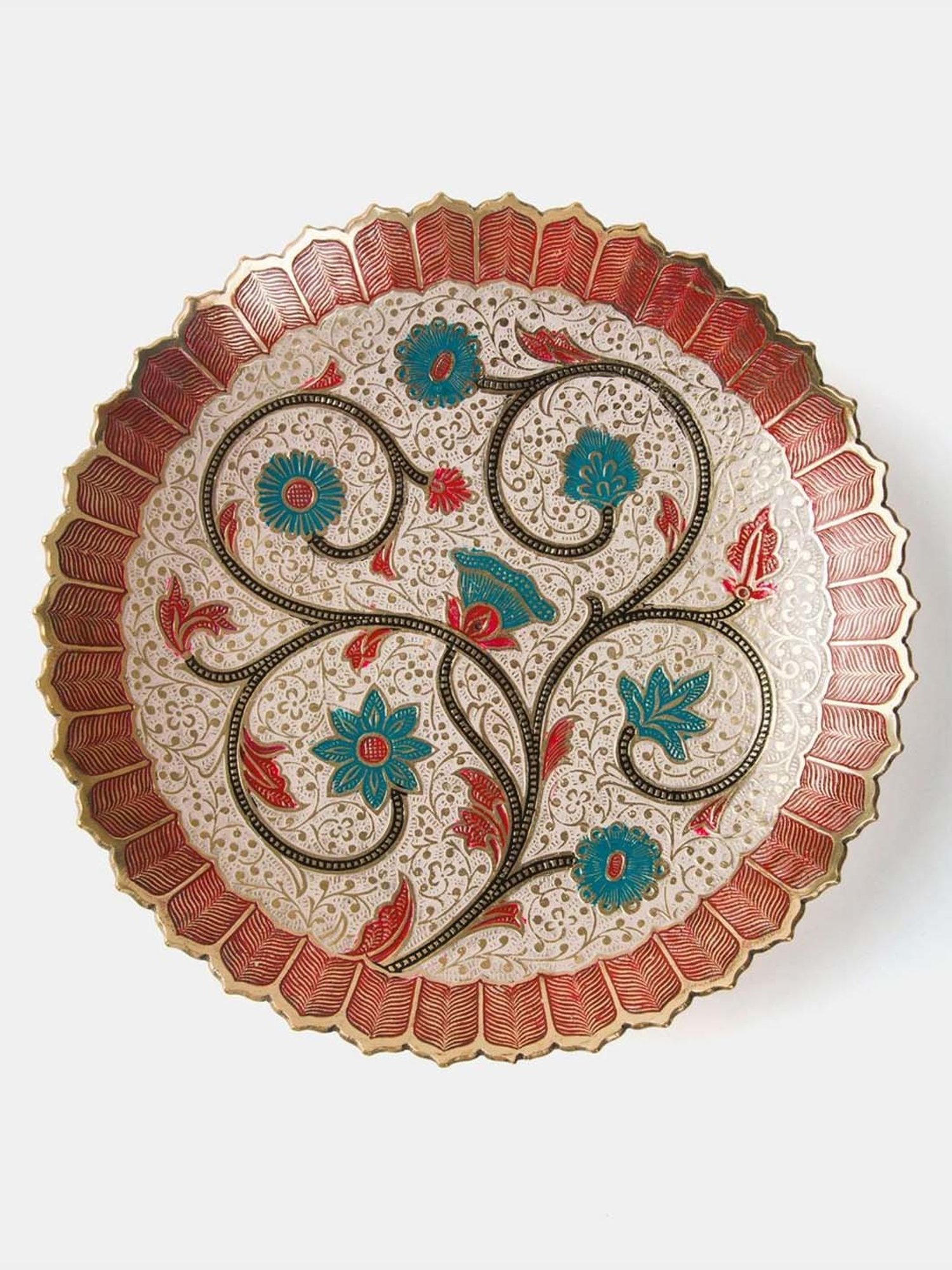 Fabindia Chitra Red Ceramic Large Oval Platter
