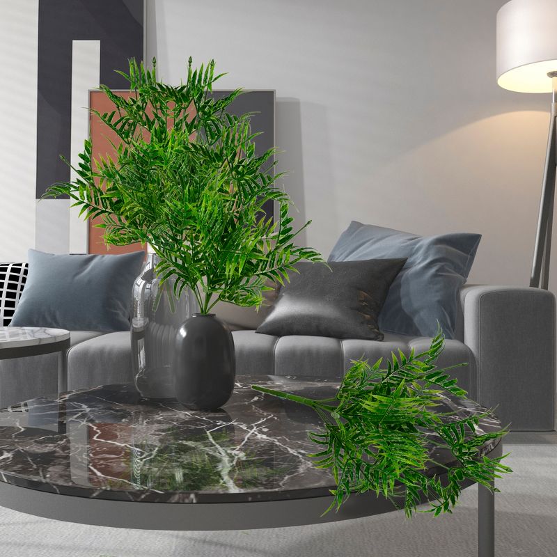 Vickerman 19" Artificial Green Bamboo Leaf Bush, Set of 4