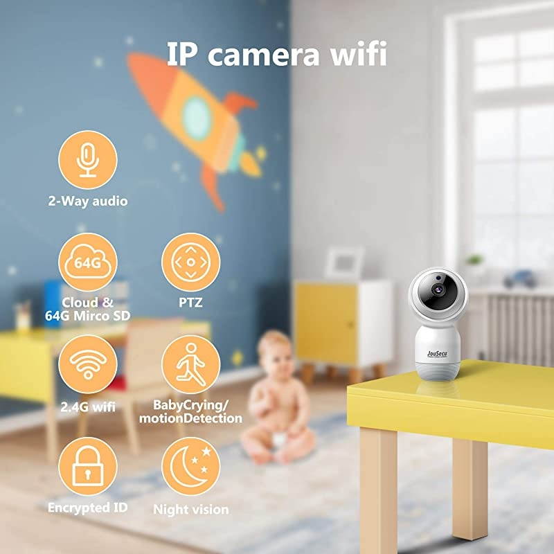 Indoor Security Camera Wireless IP Camera  Dome Camera 1080p Motion Detection 2-Way Audio Night Vision Suitable for Surveillance Home Elder Nanny Pet Safety 2.4G WiFi