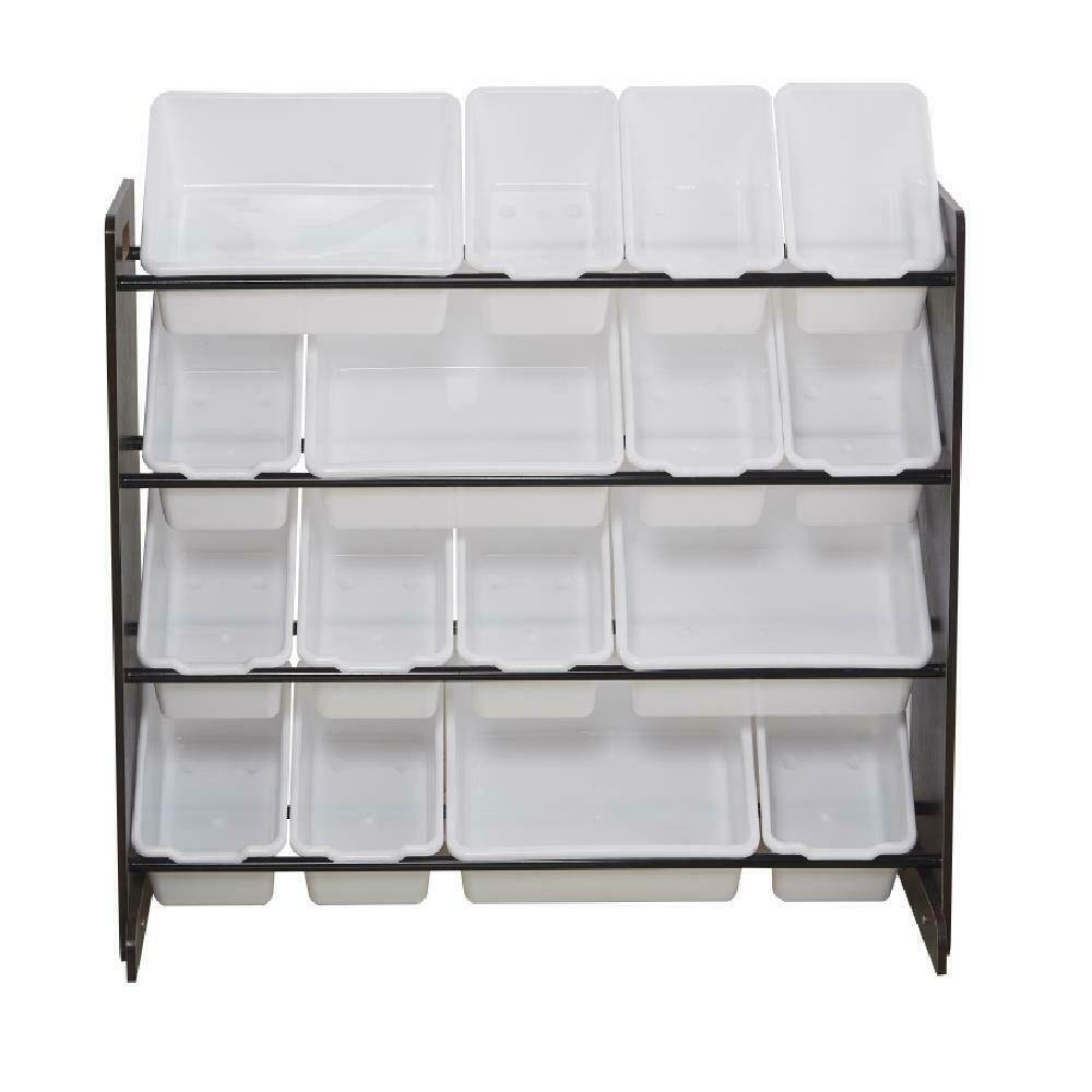 Kids Toy Storage Organizer with 16 Plastic Bins Box Children MDF Rack X-Large