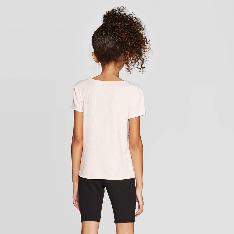 Girls' Short Sleeve Rib T-Shirt - art class™ Pink XXL