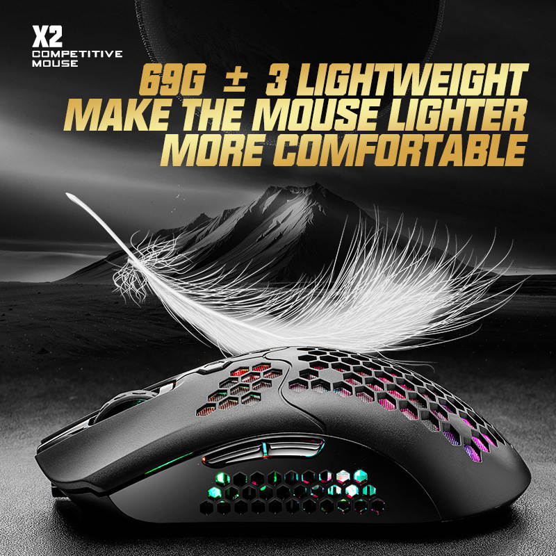 7 Buttons Wired Wireless Dual Mode Gaming Mouse 2.4GHz 5 Gears 12000 DPI Adjustable RGB Backlit Ergonomic Mice Lightweight Honeycomb Shell Gamer Mice Optical Mouse