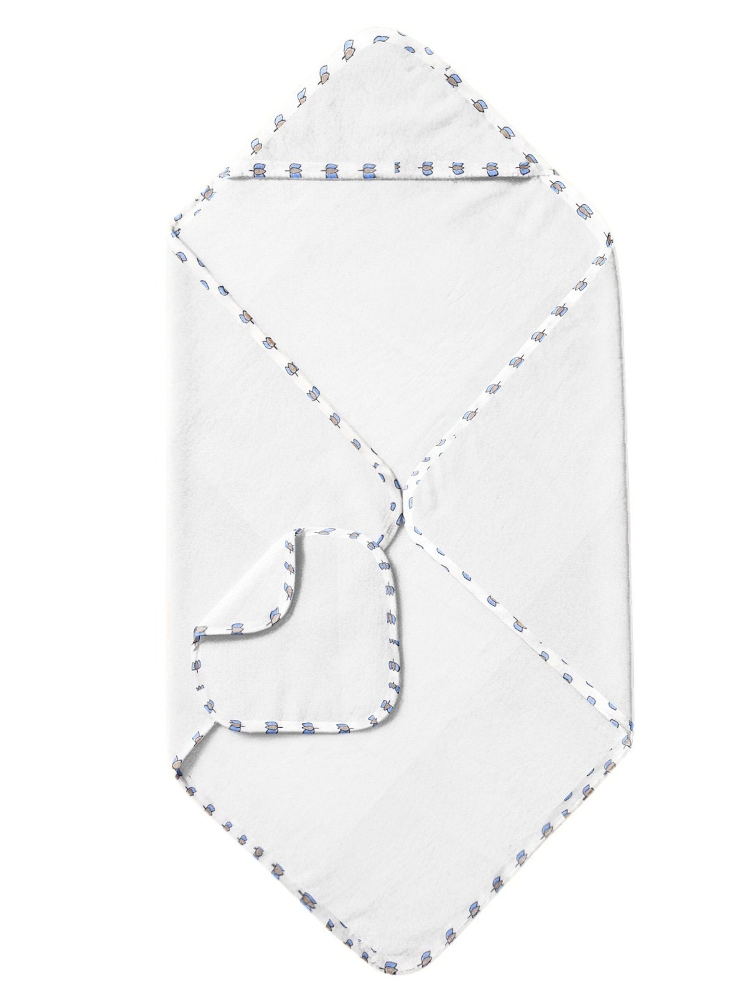 The Baby Atelier White Cotton Hooded Towel Set