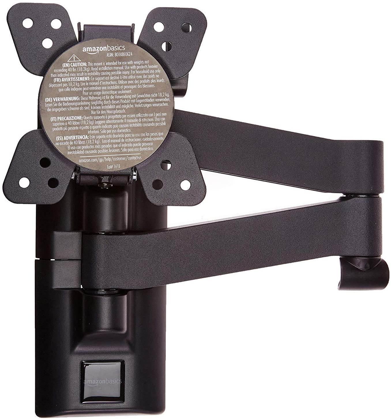 Heavy-Duty, Full Motion Articulating TV Wall Mount for 12-inch to 39-inch LED, LCD, Flat Screen TVs