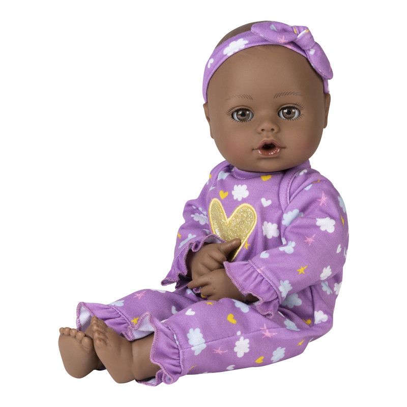 Adora Playtime Black Baby Doll Purple Dreams, 13 inch Open/Close Eyes, Baby Toy Gift for Age 1+