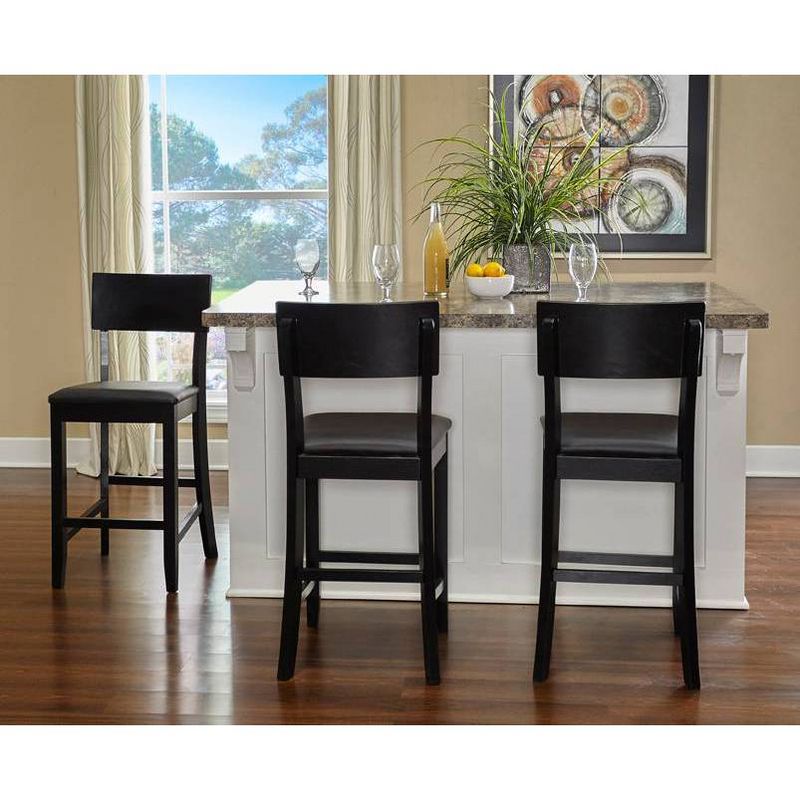 Torino Contemporary 24" Counter Height Barstool Hardwood/Black - Linon