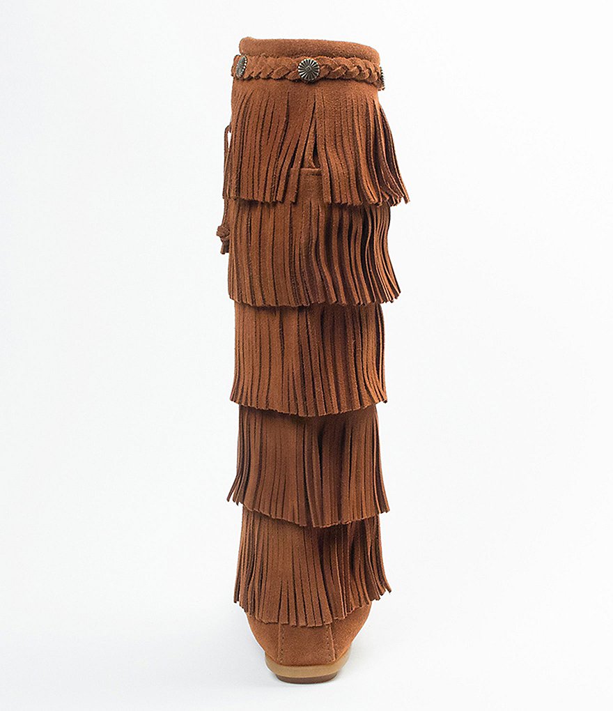 Minnetonka 5-Layer Fringe Suede Boots