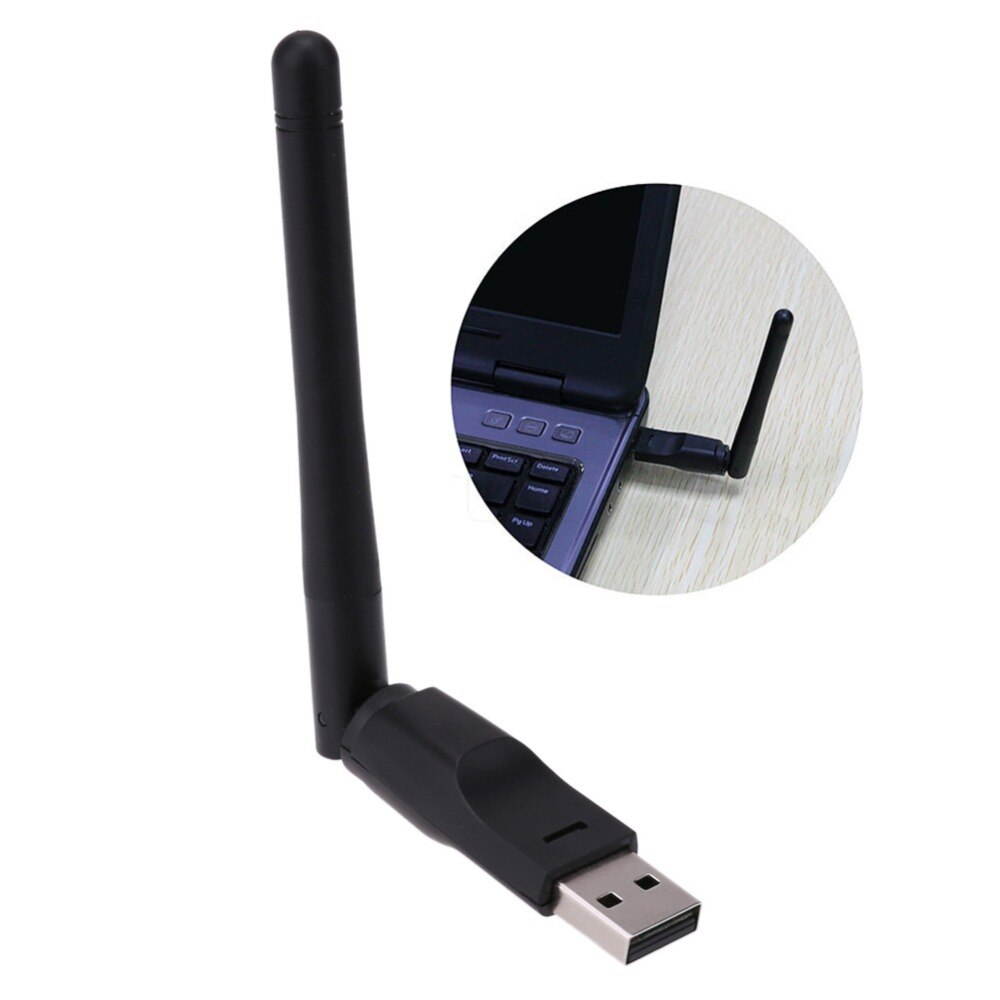 1 pcs WiFi Adapter 150Mbps 2dBi Antenna PC Laptop USB Wi Fi Receiver 802.11b/n/g High Gain Ethernet Wireless Network Card