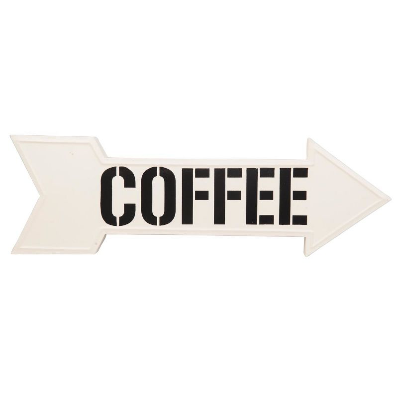 8.25"H Metal Outdoor Wall Art - White - Foreside Home&Garden