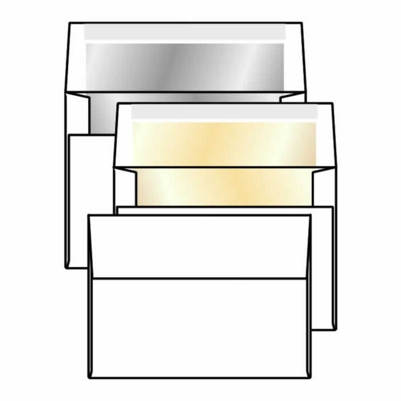 #A-2 Silver Foil-Lined Announcement Envelopes, 4-3/8" x 5-3/4", 28# Bright White (96% Bright), Square Flaps (Box of 250)