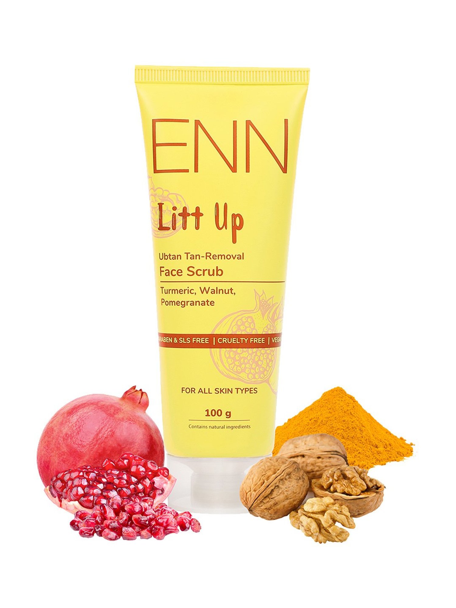 ENN Litt Up Ubtan Tan Removal Face Scrub - 100 gm