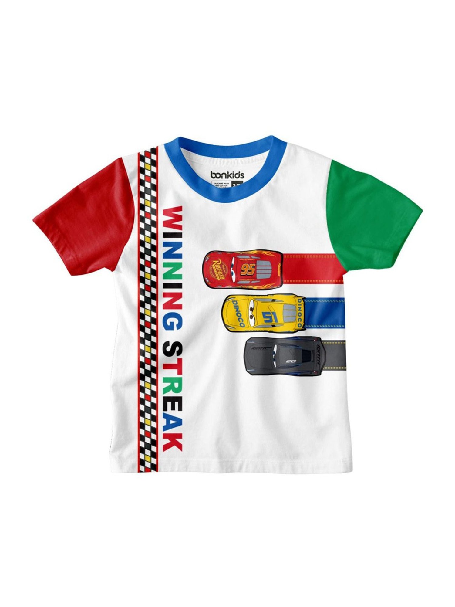 Bonkids Kids Multicolor Cotton Printed Cars T-Shirt