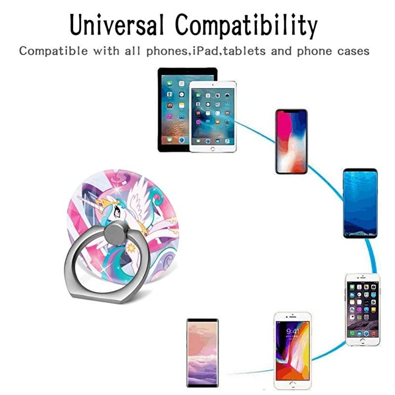 Phone Ring Holder Finger Kickstand360 Degree Rotation Stand Grip with Car Mount Compatible with All Smartphone Princess Celestia My Little Pony