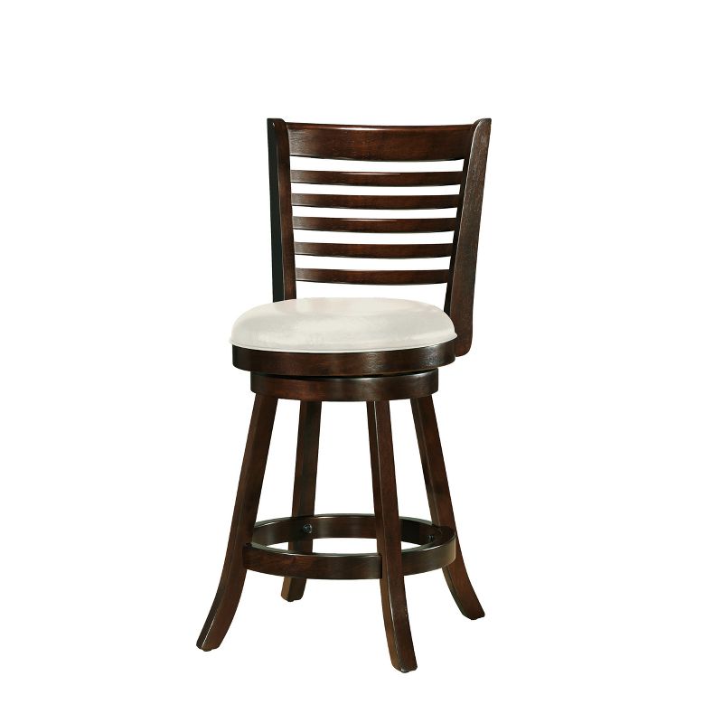 Set of 2 Counter Height Barstools Dark Cappuccino White - CorLiving