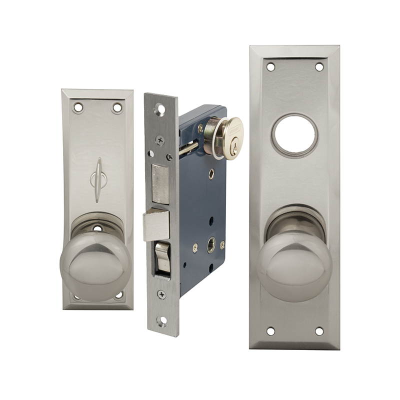 Em-D-Kay (Like Marks 91A/26D) 510026AR Satin Chrome 26D Right Hand Heavy Duty Mortise Entry Lockset, Surface Mounted Screw-on Knobs Lock Set