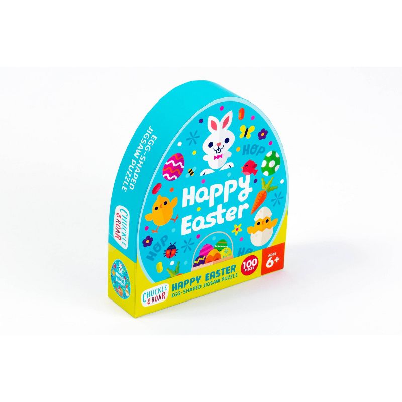 Chuckle & Roar Happy Easter Egg-Shaped Jigsaw Puzzle 100pc